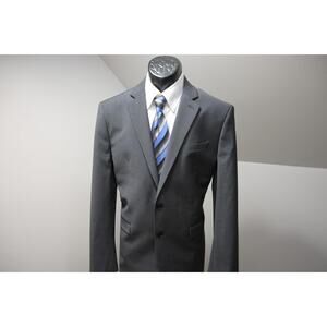 Express Slim Dark Gray Wool Poly Stretch Suit Blazer Sports Jacket Mens 42 R NWT